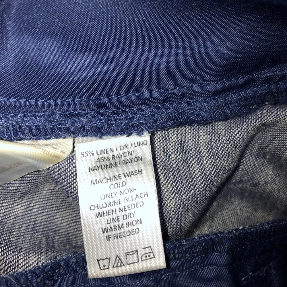 Linen/Denim Wide Leg Pant - Picture 6 of 6